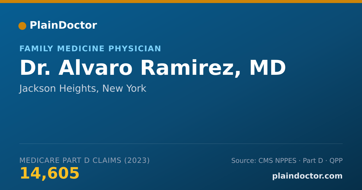 Shareable card for Alvaro Ramirez, MD - Family Medicine Physician, Jackson Heights, NY