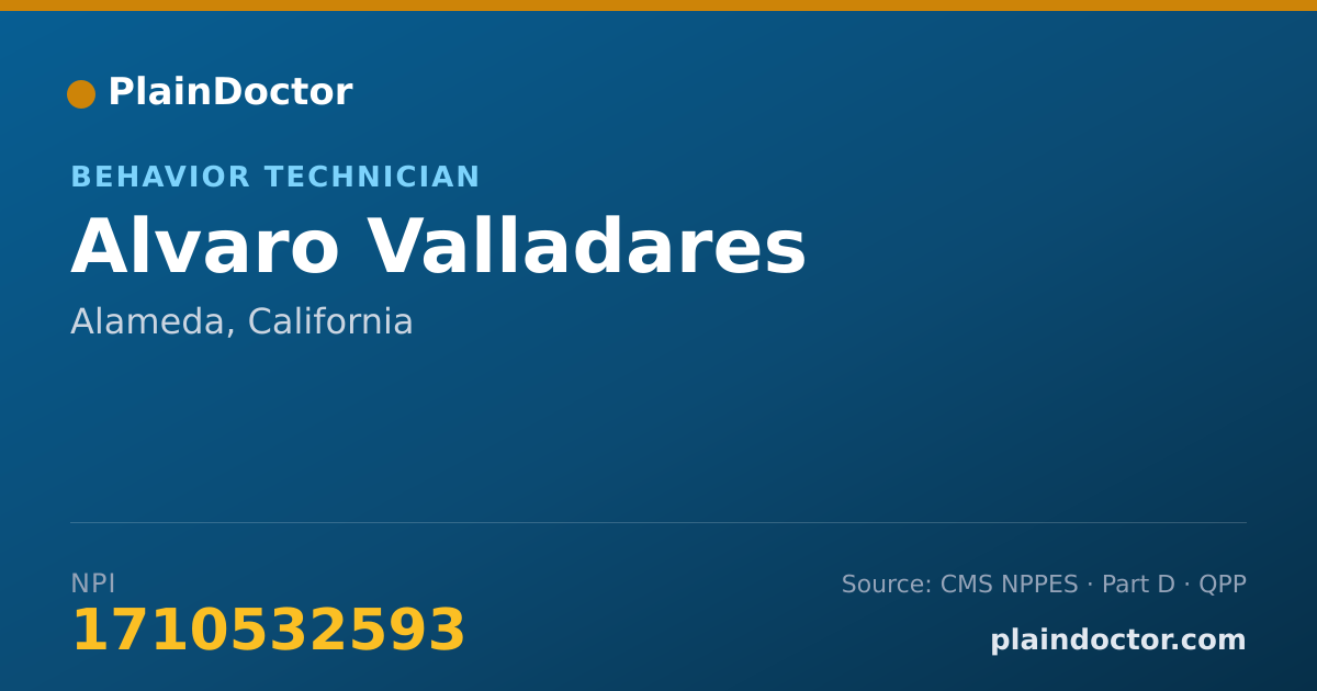 Shareable card for Alvaro Valladares - Behavior Technician, Alameda, CA
