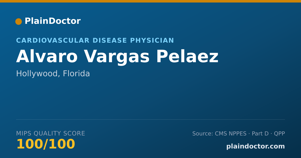 Shareable card for Alvaro Vargas Pelaez - Cardiovascular Disease Physician, Hollywood, FL