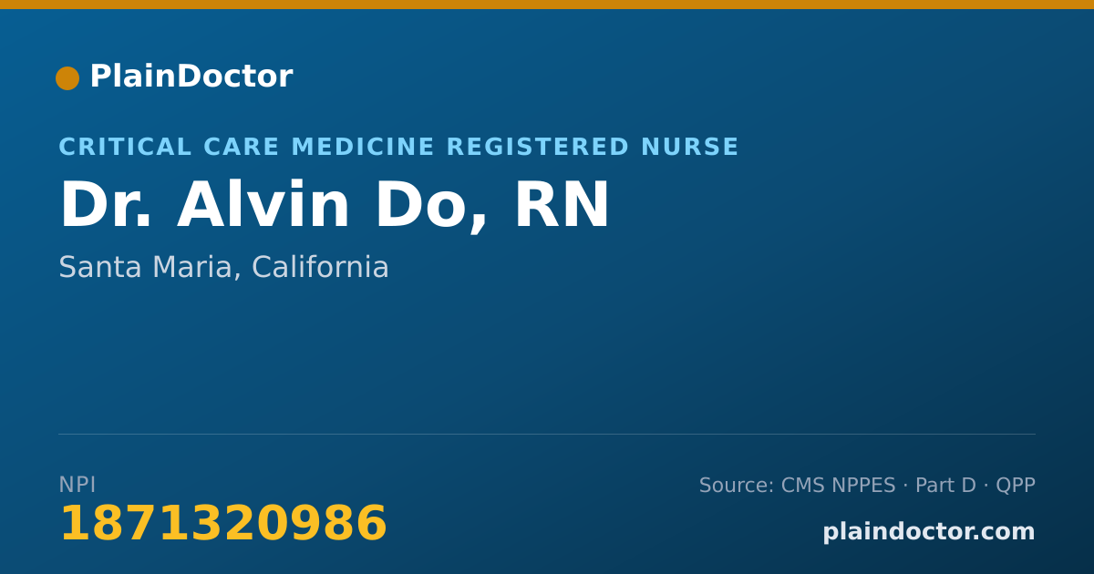Shareable card for Alvin Do, RN - Critical Care Medicine Registered Nurse, Santa Maria, CA