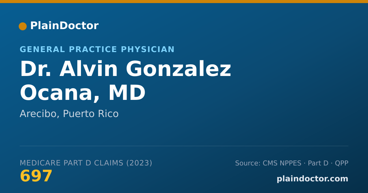 Shareable card for Alvin Gonzalez Ocana, MD - General Practice Physician, Arecibo, PR