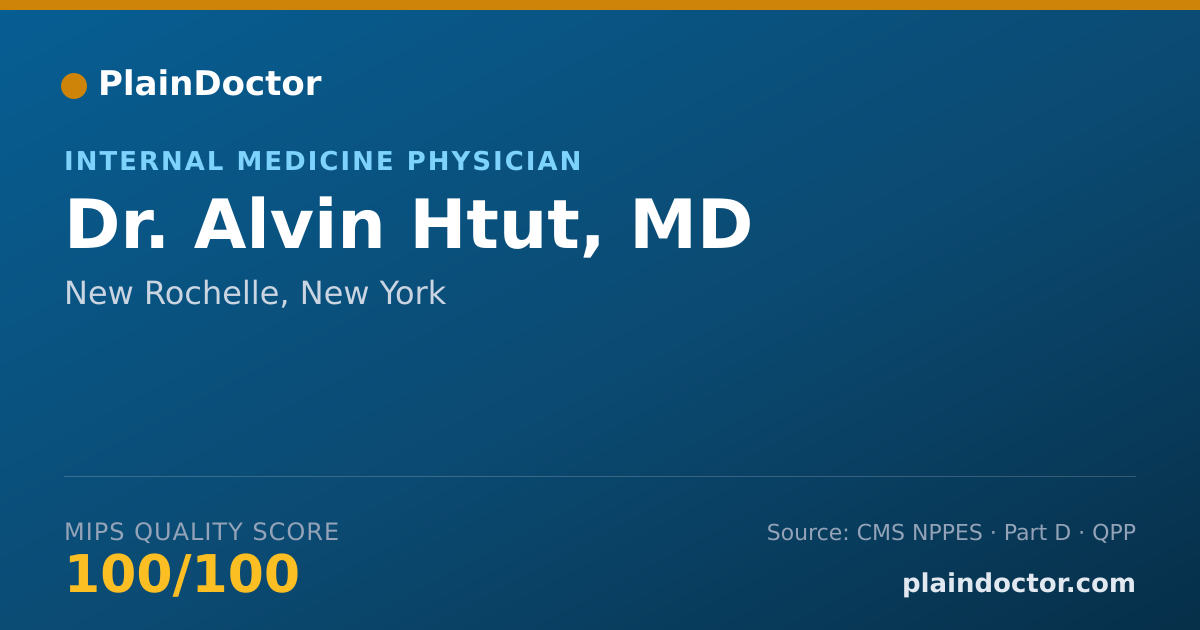 Shareable card for Alvin Htut, MD - Internal Medicine Physician, New Rochelle, NY