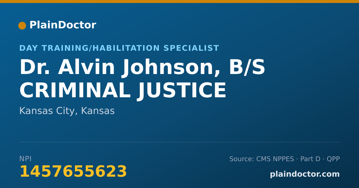 Shareable card for Alvin Johnson, B/S CRIMINAL JUSTICE - Day Training/Habilitation Specialist, Kansas City, KS