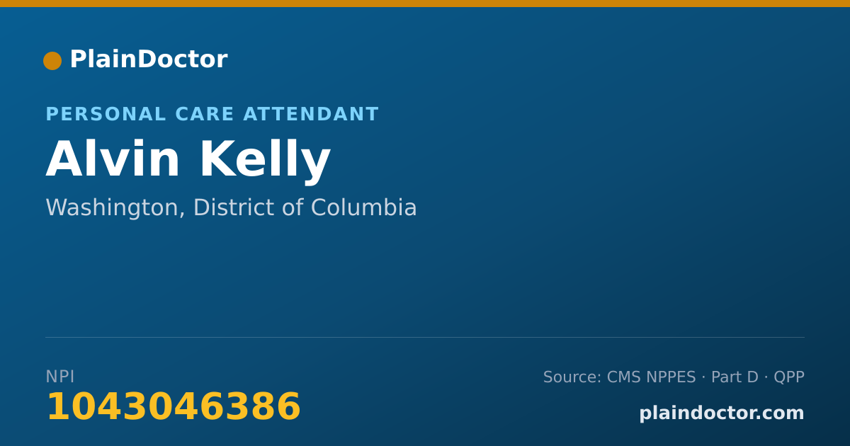 Shareable card for Alvin Kelly - Personal Care Attendant, Washington, DC