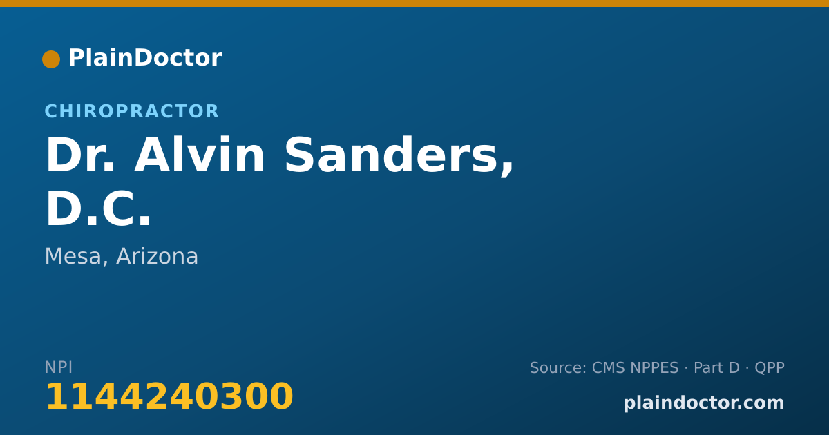 Shareable card for Alvin Sanders, D.C. - Chiropractor, Mesa, AZ
