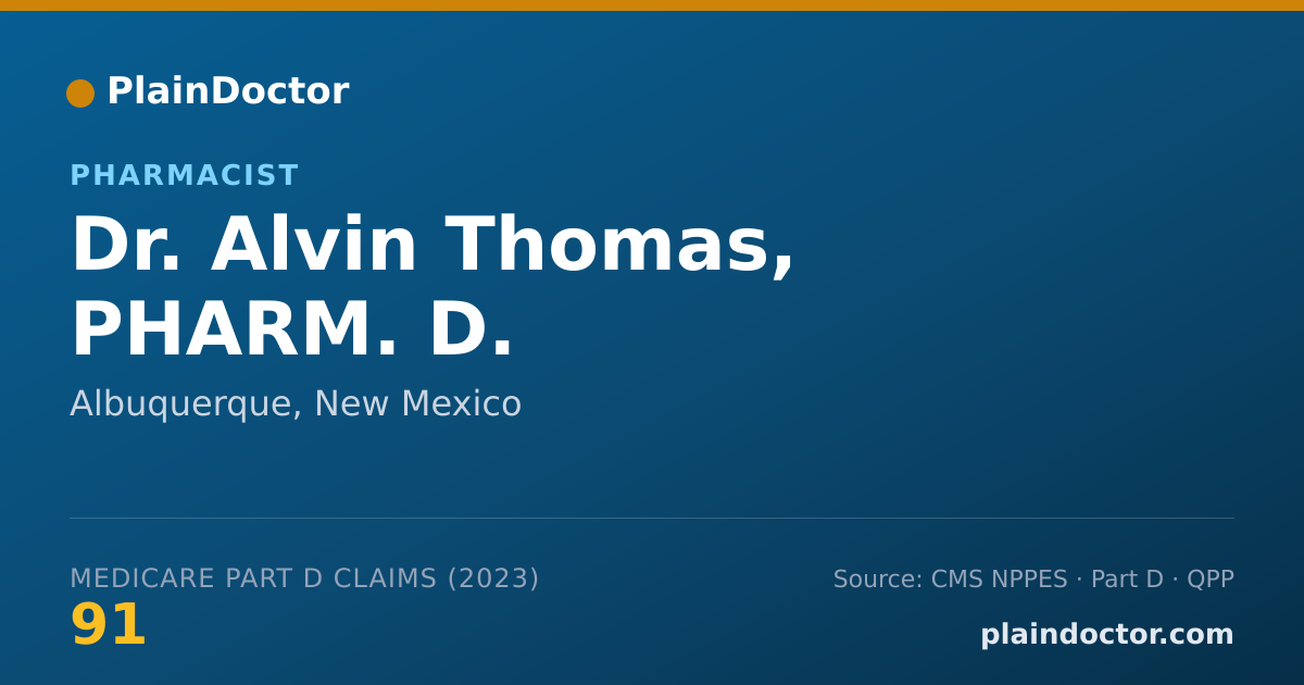 Shareable card for Alvin Thomas, PHARM. D. - Pharmacist, Albuquerque, NM