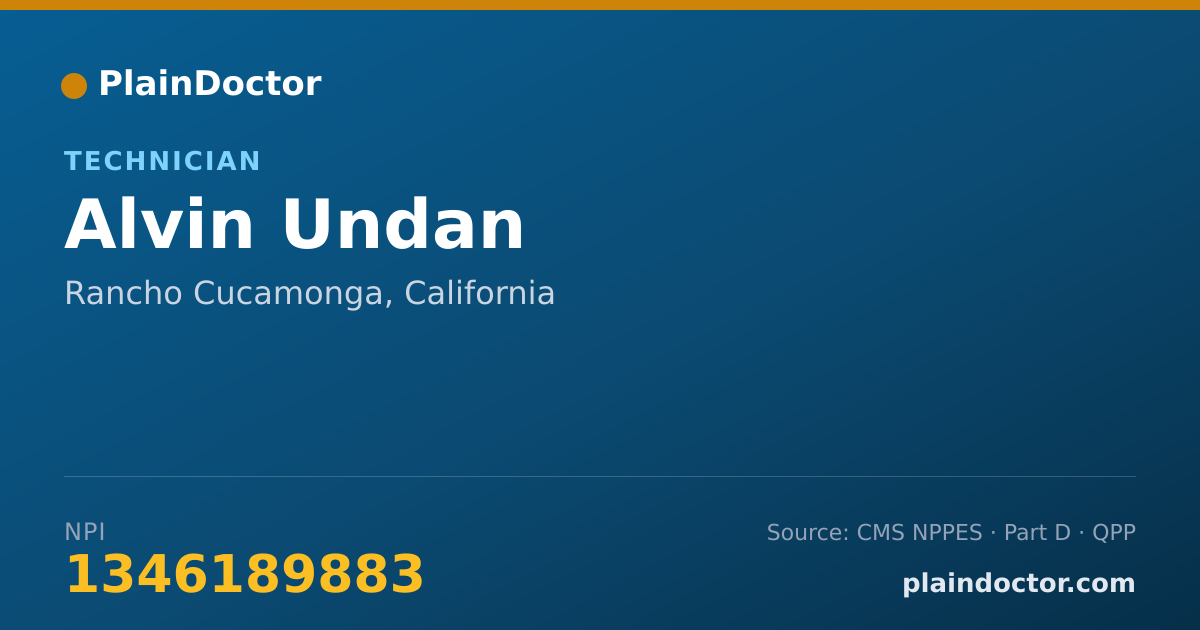 Shareable card for Alvin Undan - Technician, Rancho Cucamonga, CA