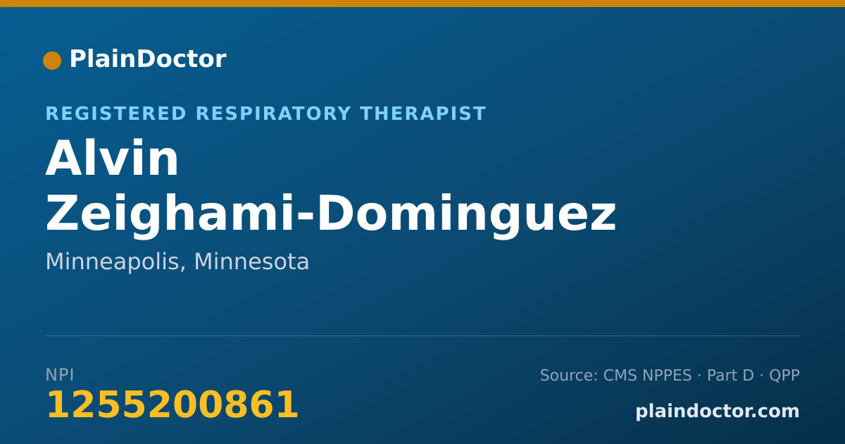 Shareable card for Alvin Zeighami-Dominguez - Registered Respiratory Therapist, Minneapolis, MN