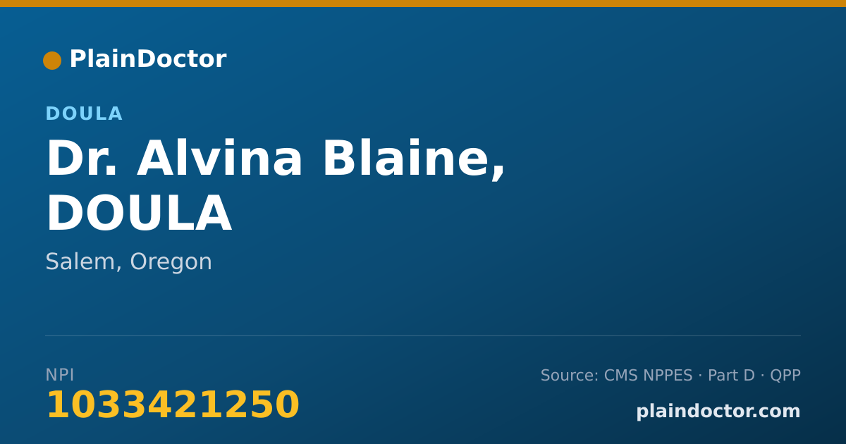 Shareable card for Alvina Blaine, DOULA - Doula, Salem, OR