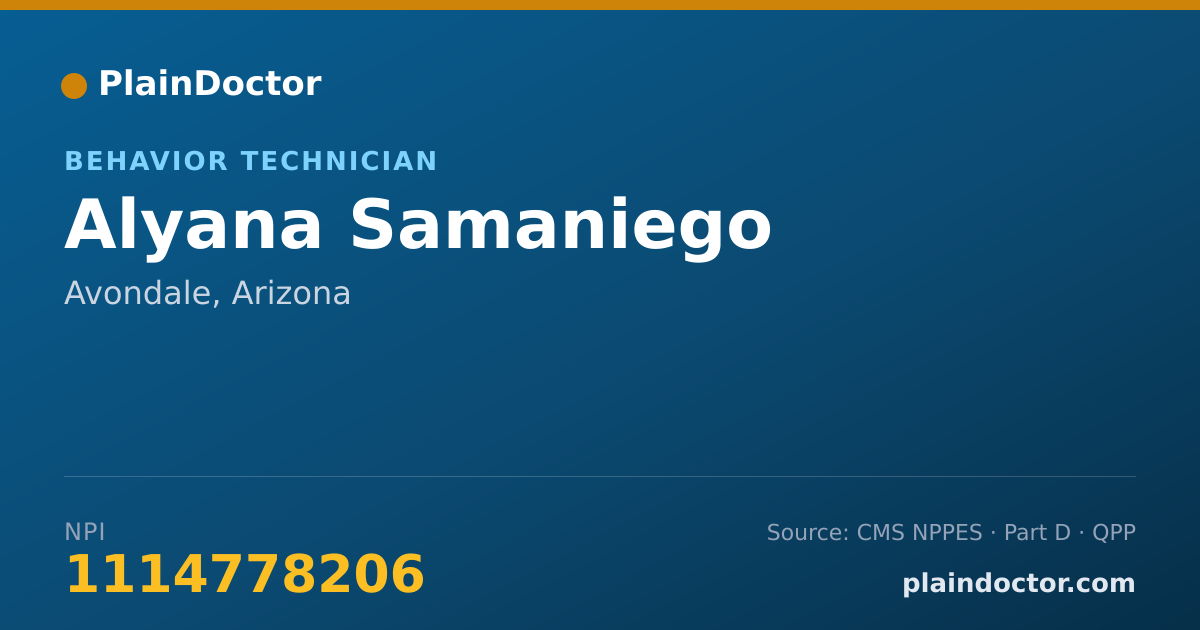 Shareable card for Alyana Samaniego - Behavior Technician, Avondale, AZ