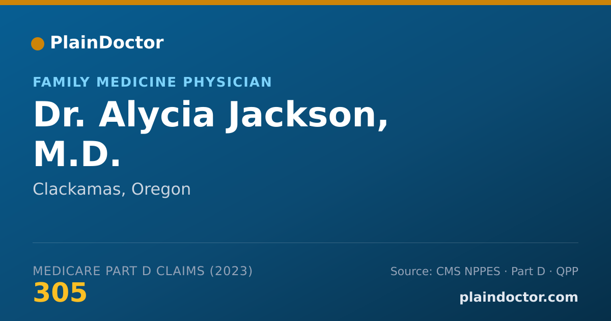 Shareable card for Alycia Jackson, M.D. - Family Medicine Physician, Clackamas, OR