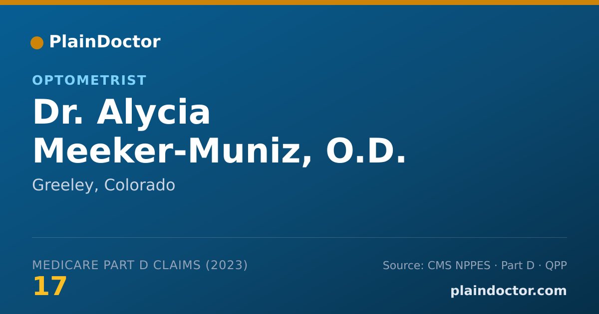 Shareable card for Alycia Meeker-Muniz, O.D. - Optometrist, Greeley, CO
