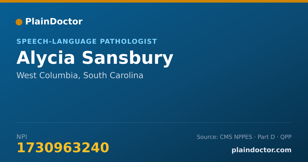Shareable card for Alycia Sansbury - Speech-Language Pathologist, West Columbia, SC