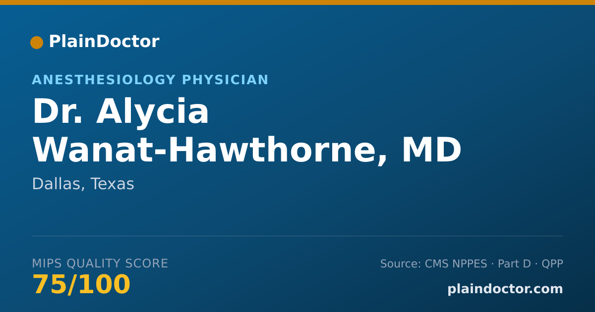 Shareable card for Alycia Wanat-Hawthorne, MD - Anesthesiology Physician, Dallas, TX