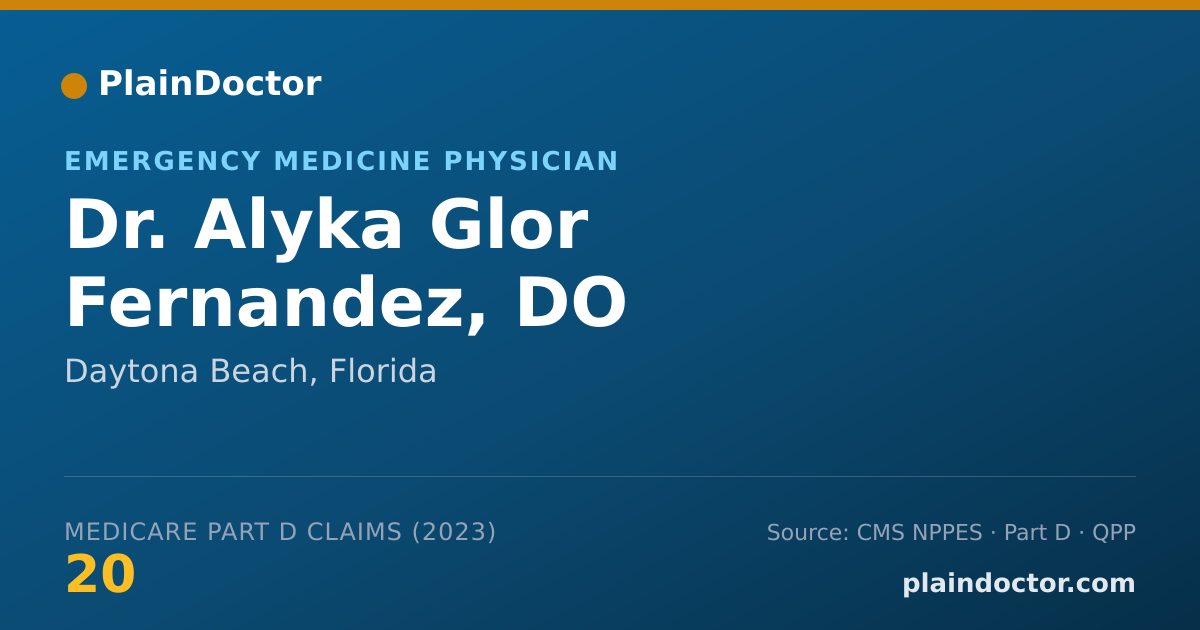 Shareable card for Alyka Glor Fernandez, DO - Emergency Medicine Physician, Daytona Beach, FL