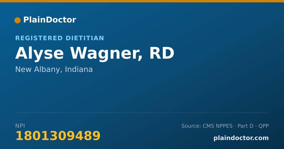 Shareable card for Alyse Wagner, RD - Registered Dietitian, New Albany, IN