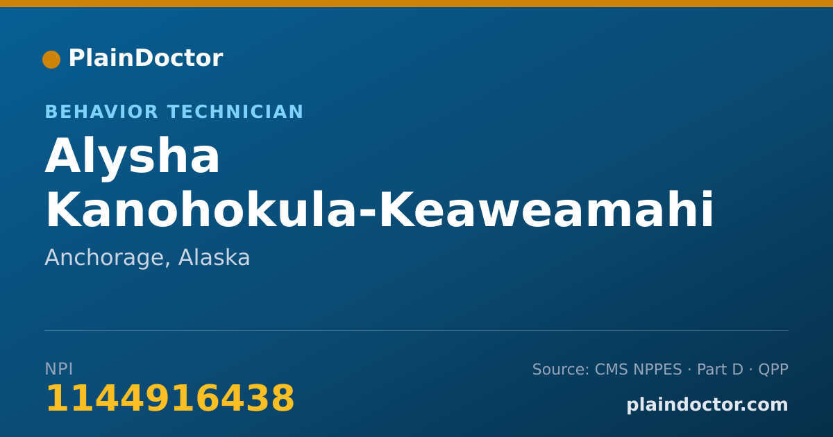 Shareable card for Alysha Kanohokula-Keaweamahi - Behavior Technician, Anchorage, AK