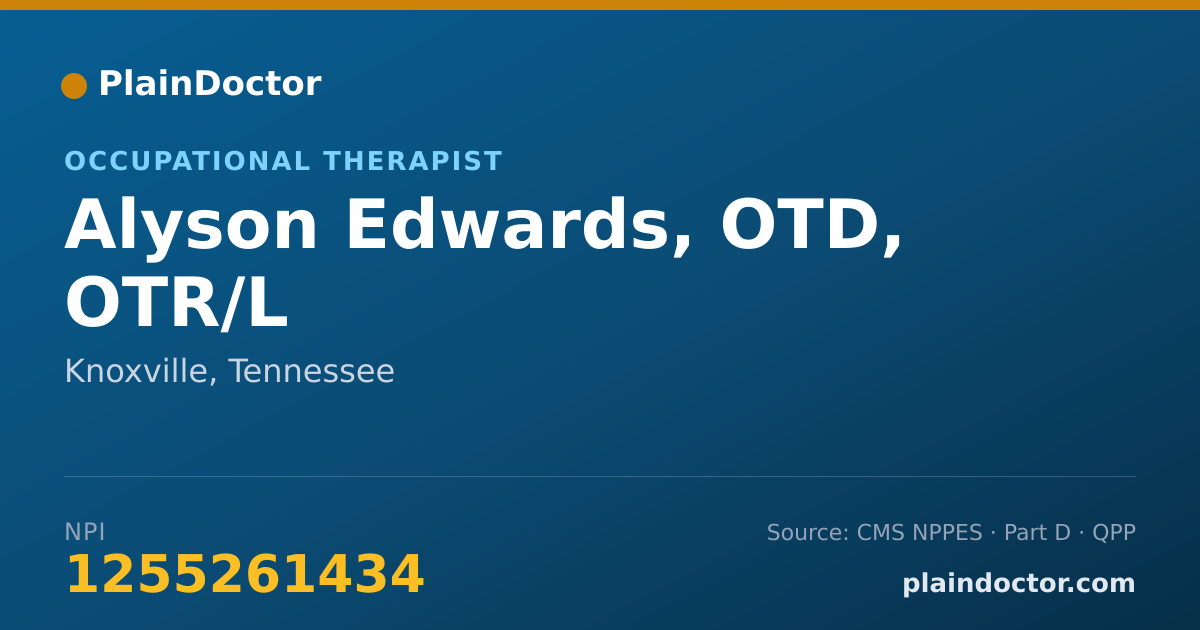 Shareable card for Alyson Edwards, OTD, OTR/L - Occupational Therapist, Knoxville, TN