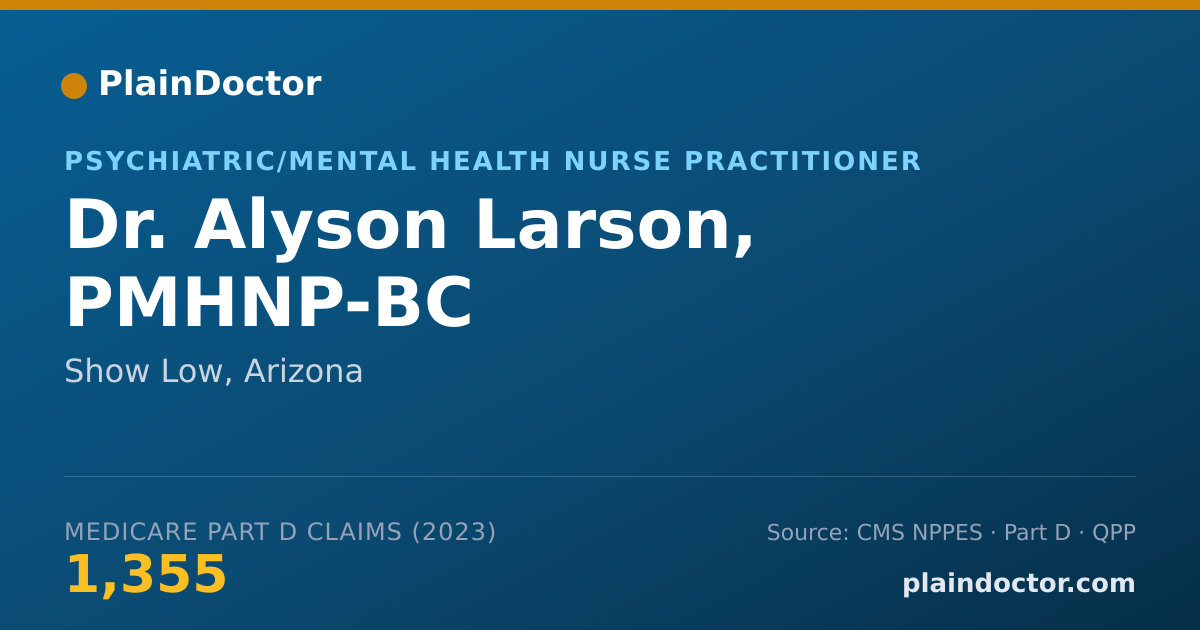 Shareable card for Alyson Larson, PMHNP-BC - Psychiatric/Mental Health Nurse Practitioner, Show Low, AZ