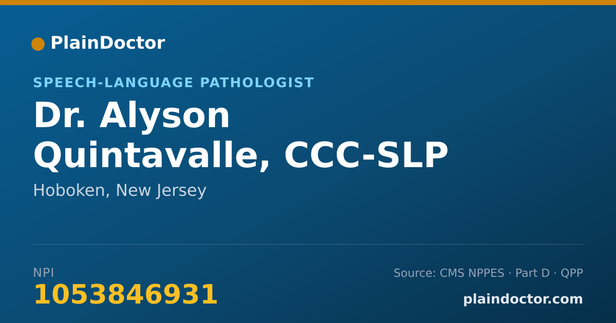 Shareable card for Alyson Quintavalle, CCC-SLP - Speech-Language Pathologist, Hoboken, NJ