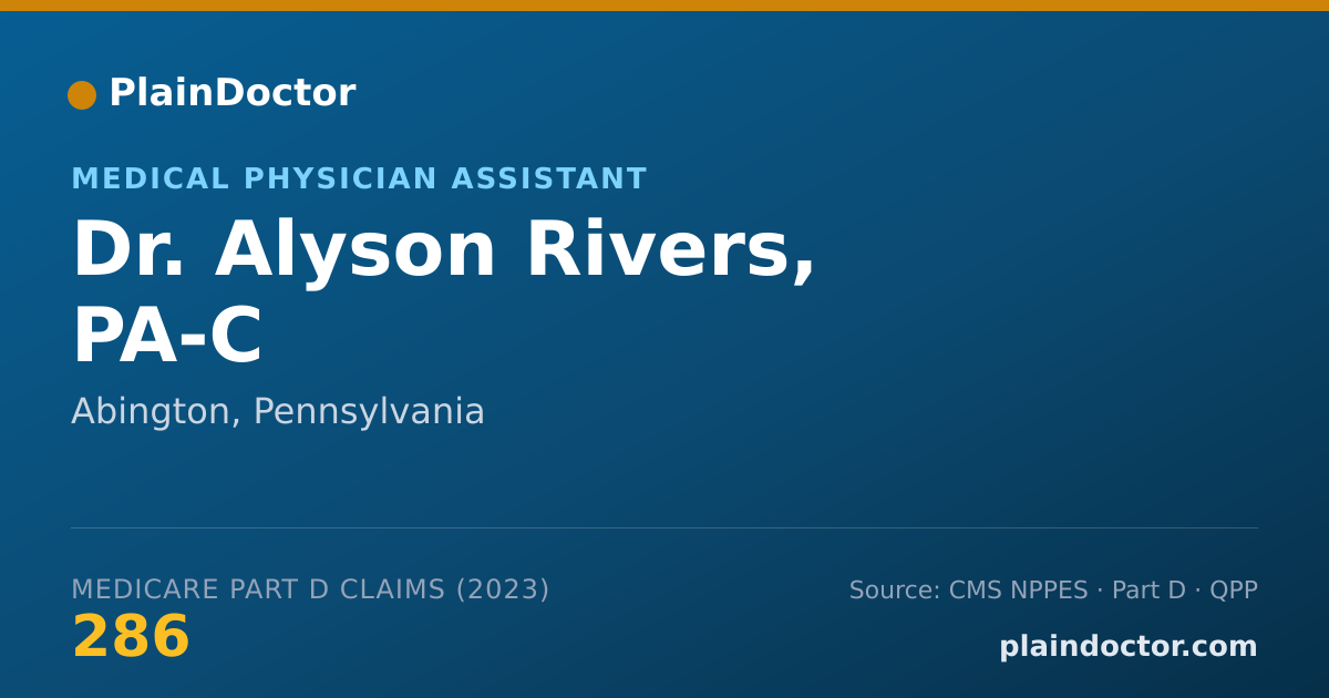 Shareable card for Alyson Rivers, PA-C - Medical Physician Assistant, Abington, PA