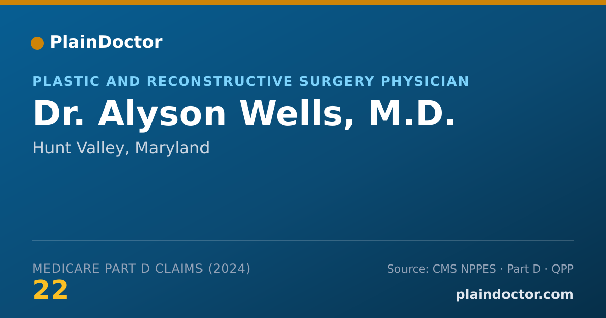 Shareable card for Alyson Wells, M.D. - Plastic and Reconstructive Surgery Physician, Hunt Valley, MD