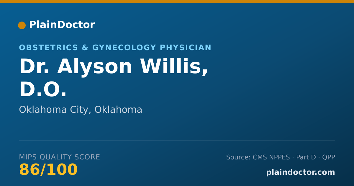 Shareable card for Alyson Willis, D.O. - Obstetrics & Gynecology Physician, Oklahoma City, OK