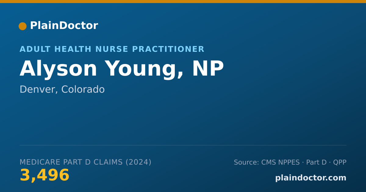 Shareable card for Alyson Young, NP - Adult Health Nurse Practitioner, Denver, CO