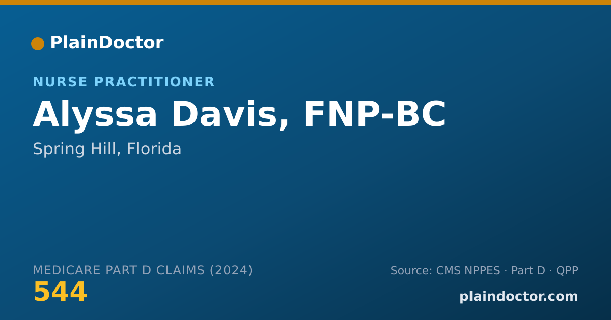 Shareable card for Alyssa Davis, FNP-BC - Nurse Practitioner, Spring Hill, FL