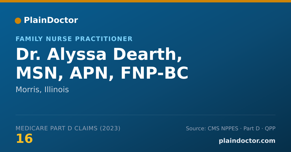 Shareable card for Alyssa Dearth, MSN, APN, FNP-BC - Family Nurse Practitioner, Morris, IL