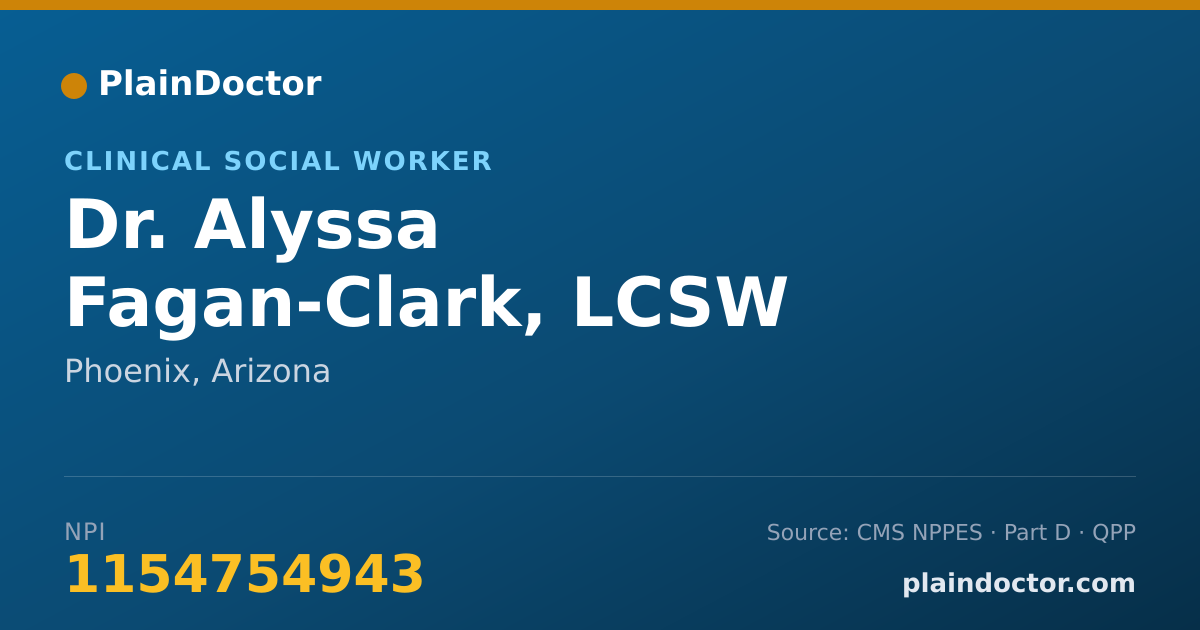 Shareable card for Alyssa Fagan-Clark, LCSW - Clinical Social Worker, Phoenix, AZ