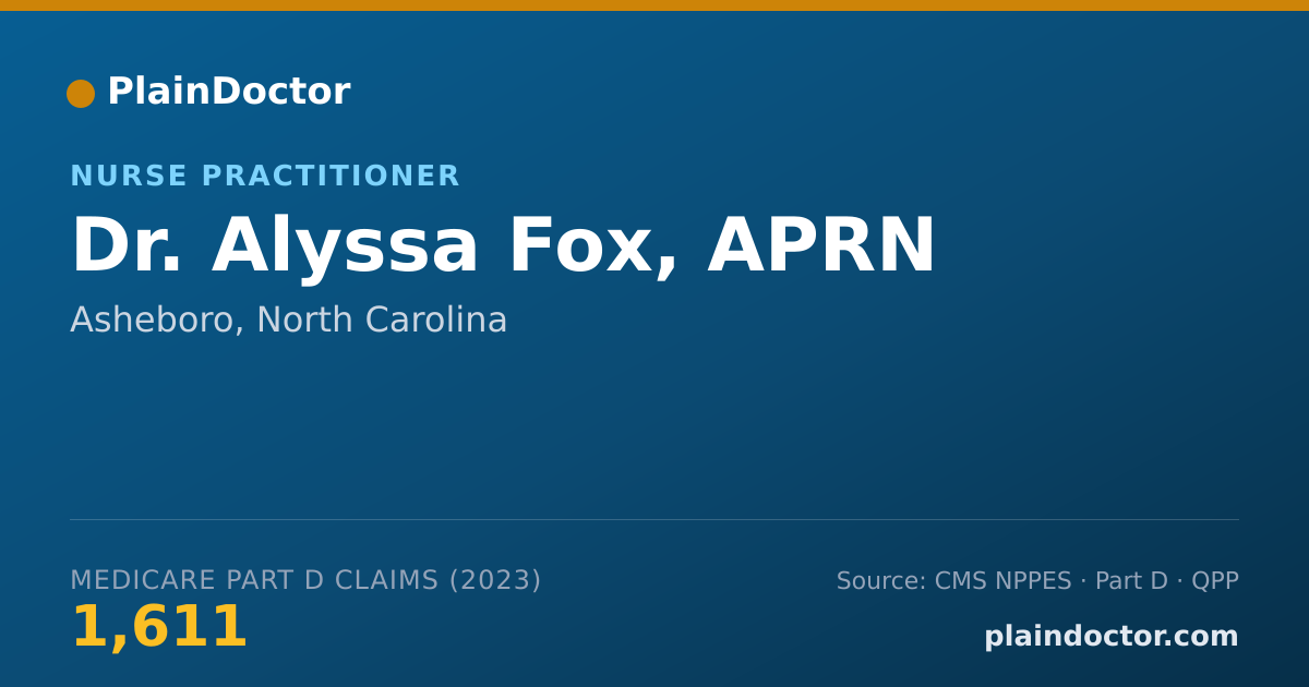 Shareable card for Alyssa Fox, APRN - Nurse Practitioner, Asheboro, NC