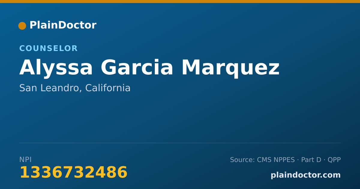 Shareable card for Alyssa Garcia Marquez - Counselor, San Leandro, CA