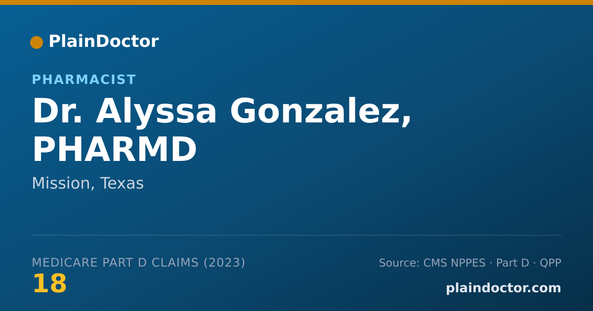 Shareable card for Alyssa Gonzalez, PHARMD - Pharmacist, Mission, TX