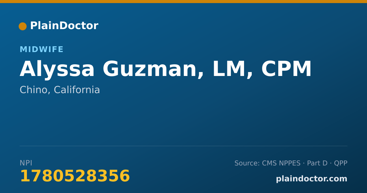 Shareable card for Alyssa Guzman, LM, CPM - Midwife, Chino, CA