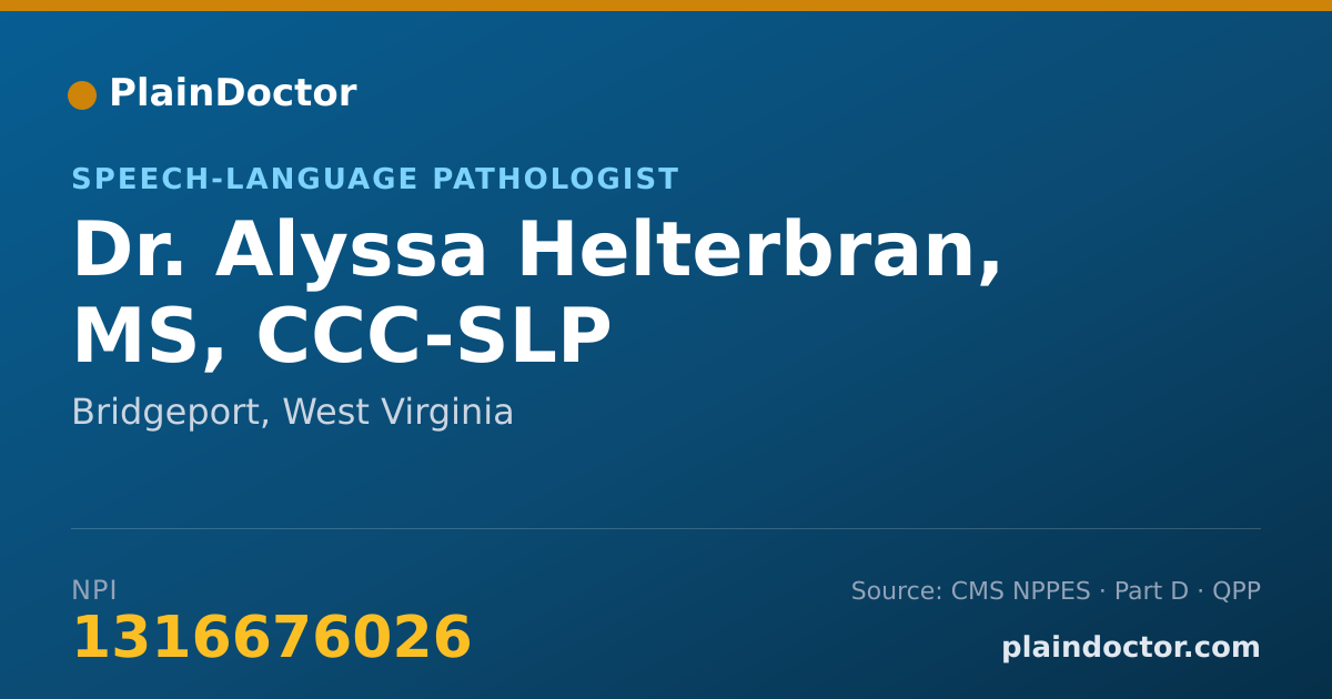 Shareable card for Alyssa Helterbran, MS, CCC-SLP - Speech-Language Pathologist, Bridgeport, WV