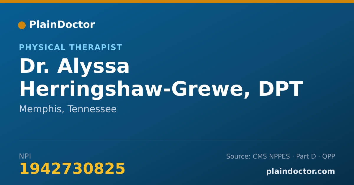 Shareable card for Alyssa Herringshaw-Grewe, DPT - Physical Therapist, Memphis, TN