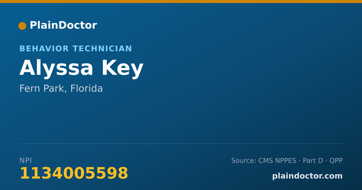 Shareable card for Alyssa Key - Behavior Technician, Fern Park, FL
