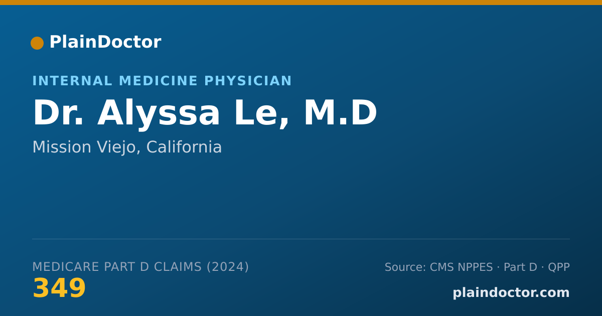 Shareable card for Alyssa Le, M.D - Internal Medicine Physician, Mission Viejo, CA