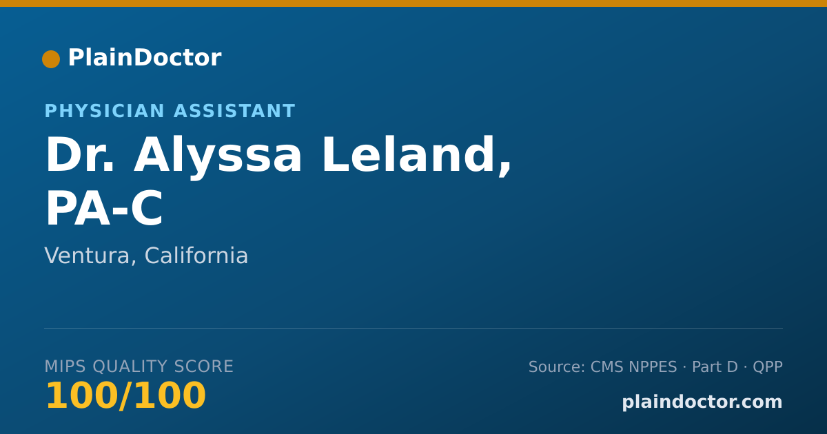 Shareable card for Alyssa Leland, PA-C - Physician Assistant, Ventura, CA