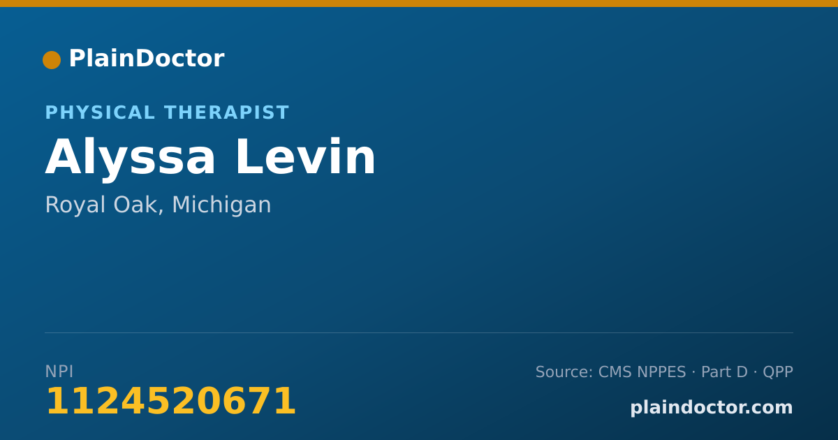 Shareable card for Alyssa Levin - Physical Therapist, Royal Oak, MI