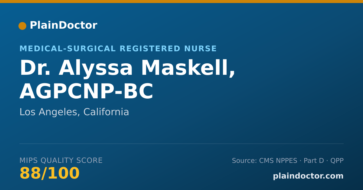 Shareable card for Alyssa Maskell, AGPCNP-BC - Medical-Surgical Registered Nurse, Los Angeles, CA
