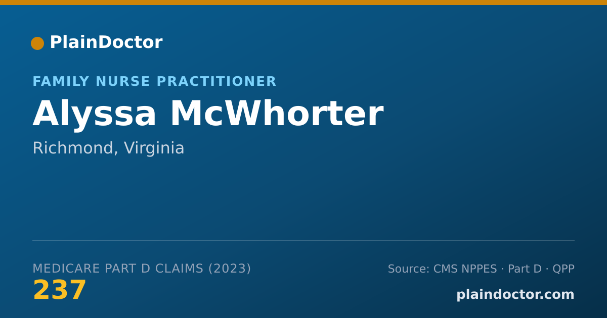 Shareable card for Alyssa McWhorter - Family Nurse Practitioner, Richmond, VA