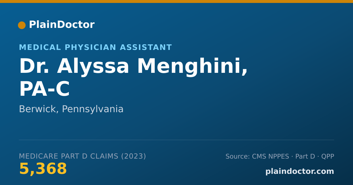 Shareable card for Alyssa Menghini, PA-C - Medical Physician Assistant, Berwick, PA