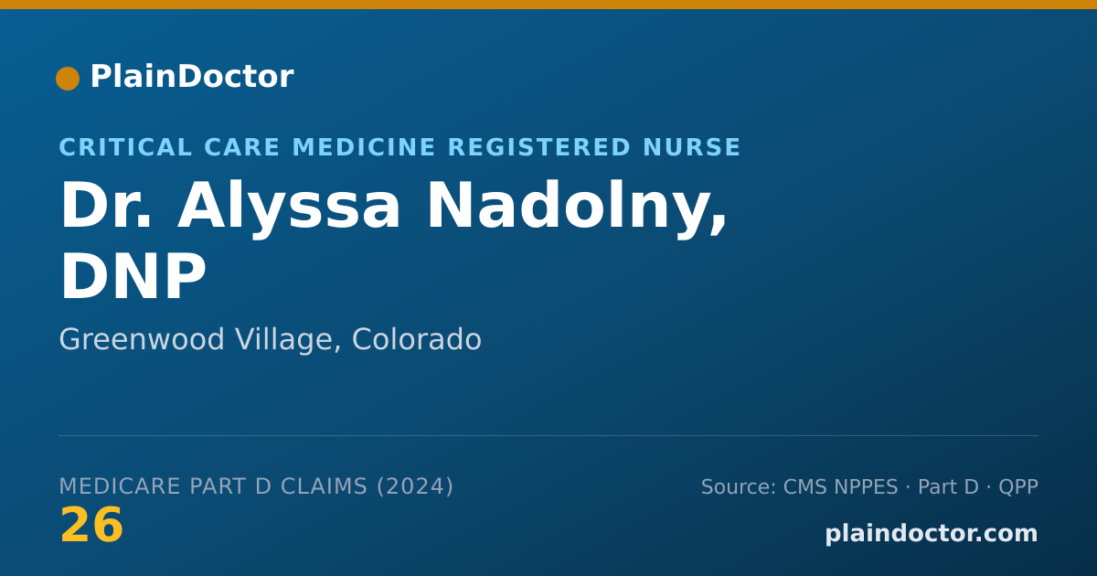 Shareable card for Alyssa Nadolny, DNP - Critical Care Medicine Registered Nurse, Greenwood Village, CO