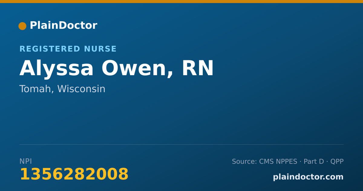 Shareable card for Alyssa Owen, RN - Registered Nurse, Tomah, WI