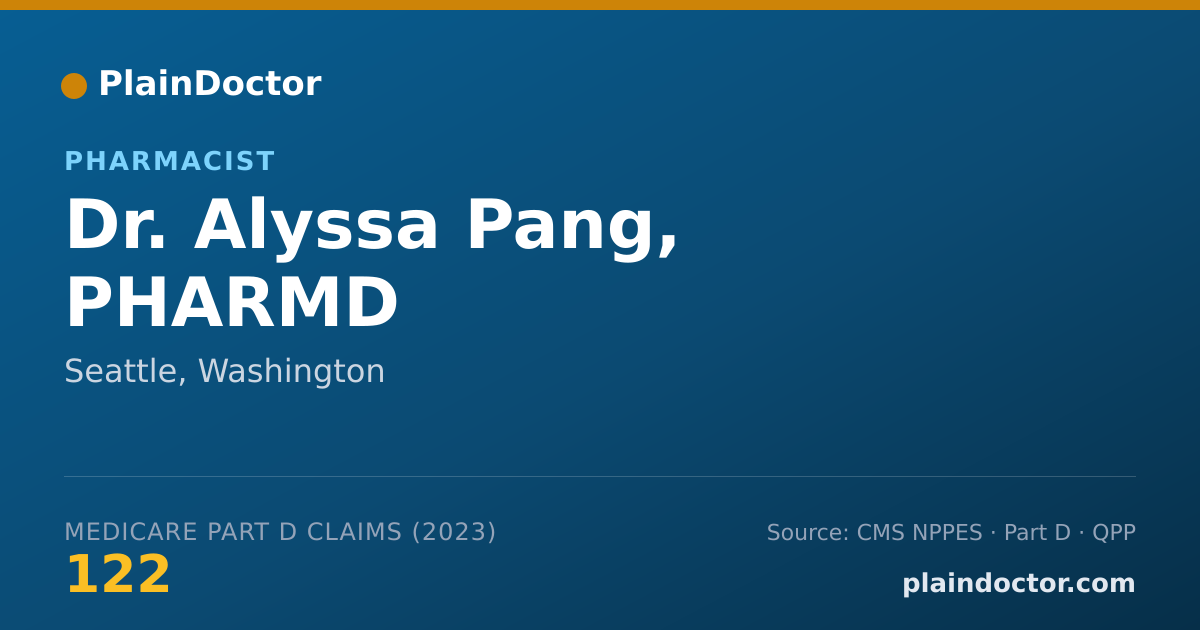 Shareable card for Alyssa Pang, PHARMD - Pharmacist, Seattle, WA