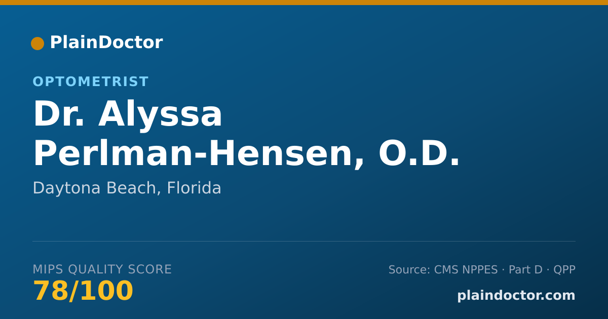 Shareable card for Alyssa Perlman-Hensen, O.D. - Optometrist, Daytona Beach, FL