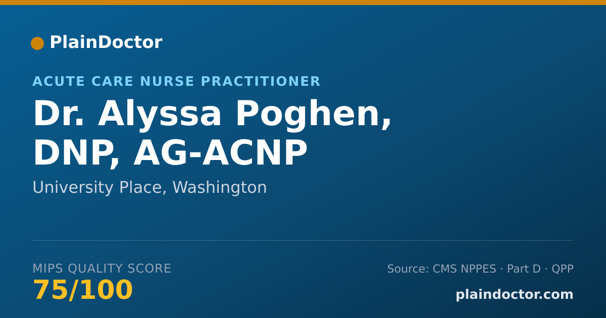Shareable card for Alyssa Poghen, DNP, AG-ACNP - Critical Care Medicine Registered Nurse, Bellevue, WA