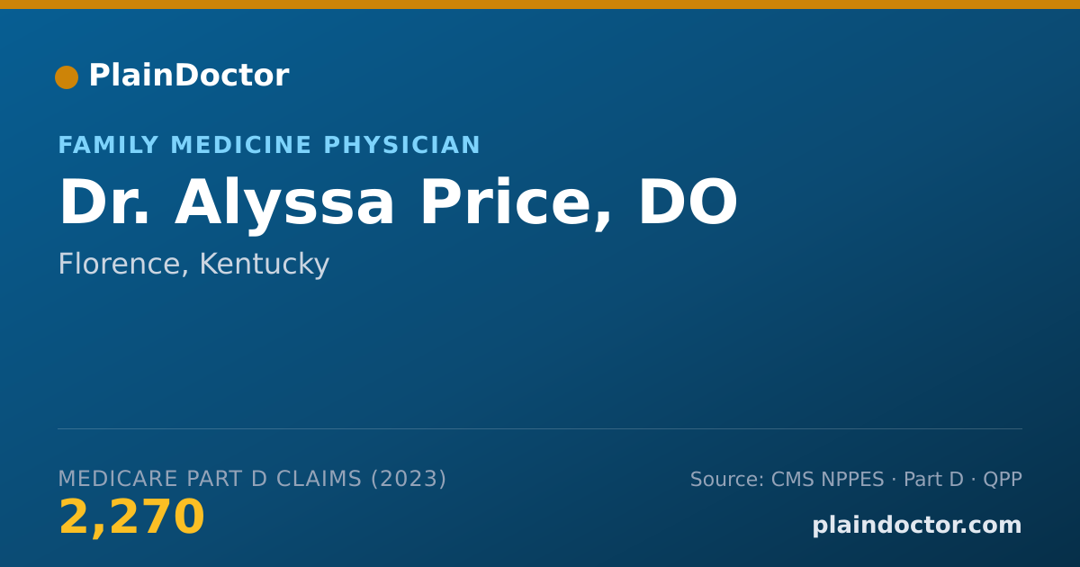 Shareable card for Alyssa Price, DO - Family Medicine Physician, Florence, KY